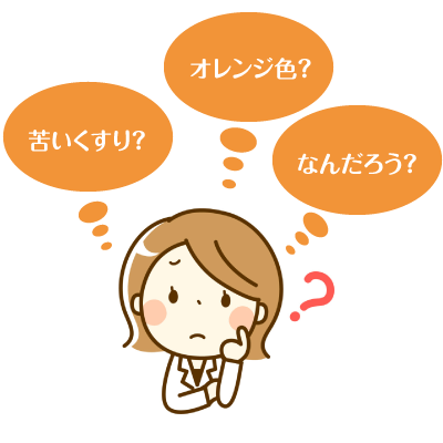どんな薬か考えているイラスト